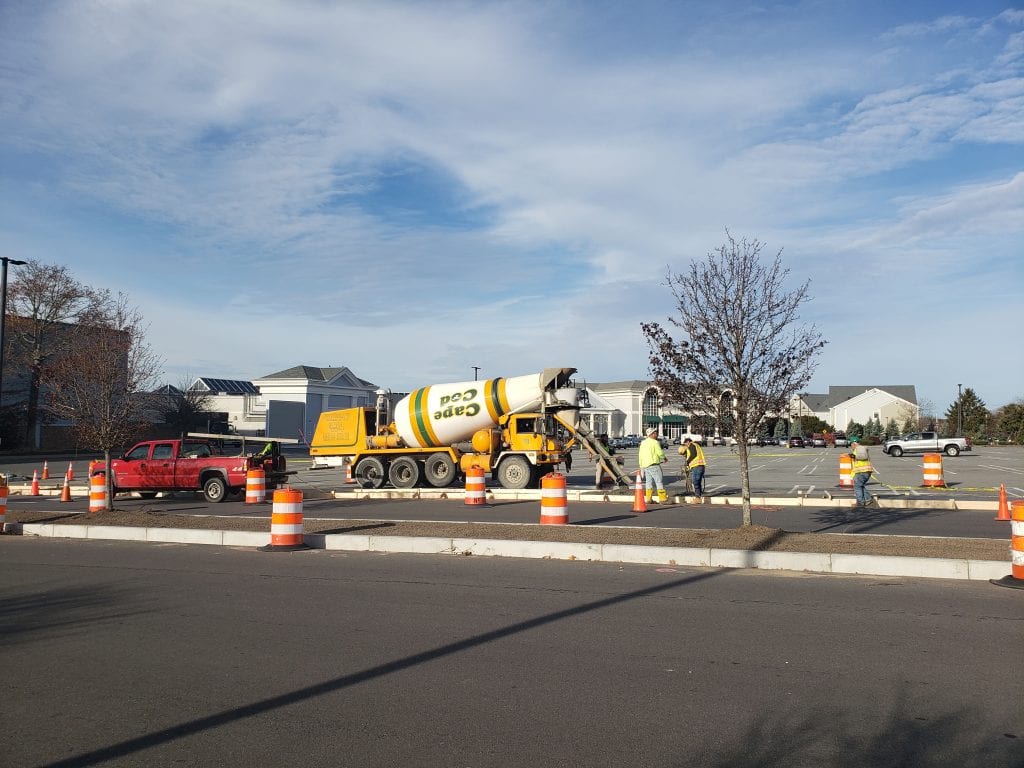 Cape Cod Ready Mixer on site delivering concrete